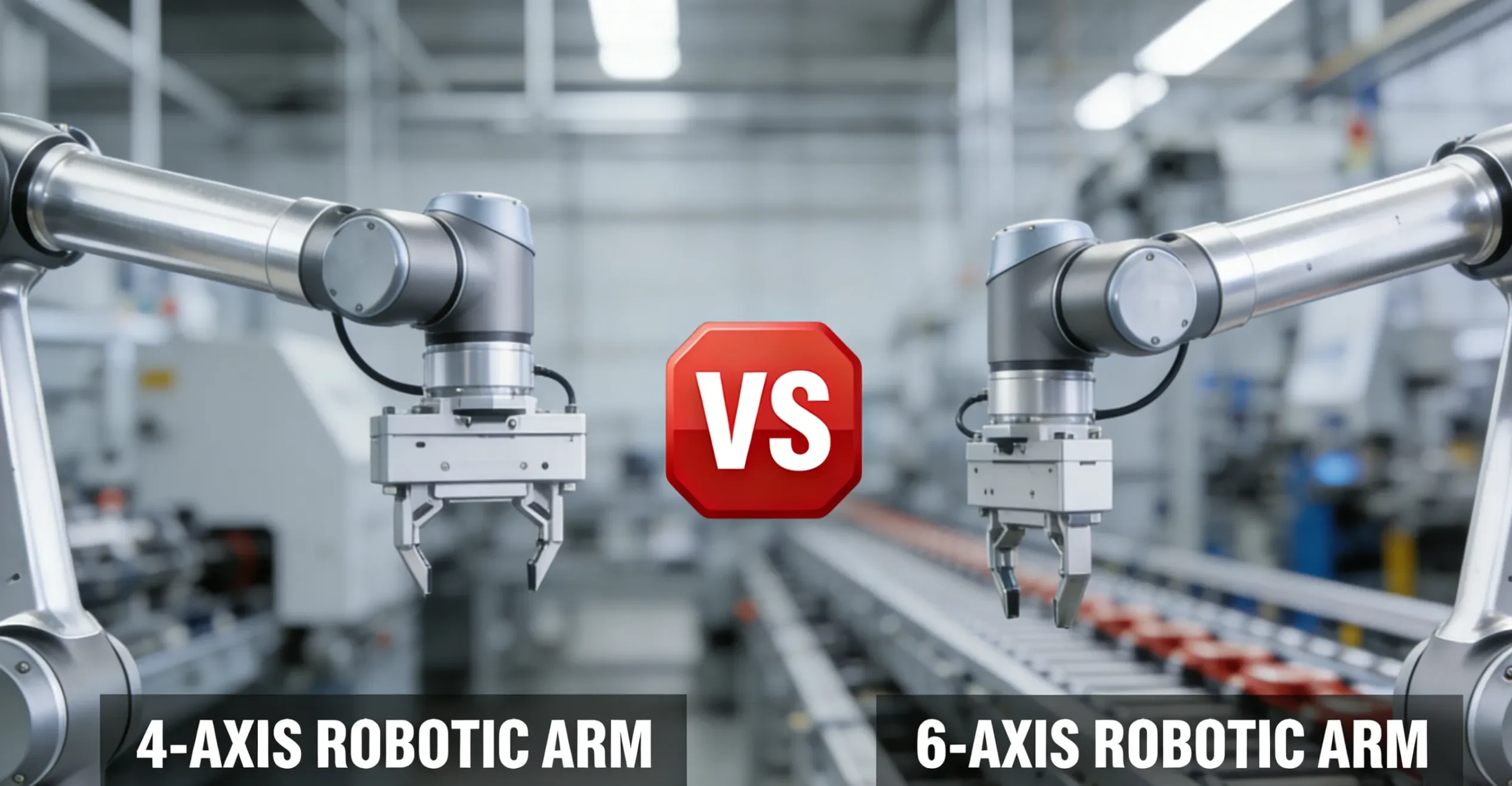 4-Axis vs 6-Axis Industrial Robotic Arm Comparison for Factory Production