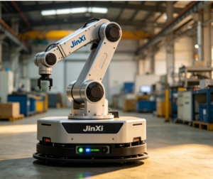 Custom AGV guided vehicle with robotic arm, high precision mobile robotic arm AGV vehicle for industrial material handling and warehouse automated operation