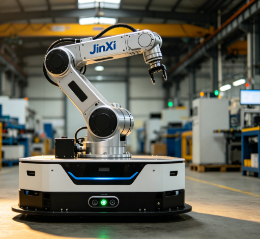 Custom AGV guided vehicle with robotic arm, high precision mobile robotic arm AGV vehicle for industrial material handling and warehouse automated operation